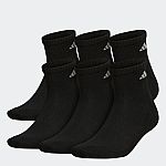 6-Pair adidas Athletic Cushioned Quarter Socks $8.40 + Free Shipping