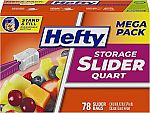 78-Count Hefty Slider Plastic Food Storage Bags (Quart) $6.64