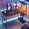 Bestier 44" Rectangular Black Carbon Fiber Gaming Desk $50.49