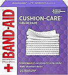 25-Ct Band-Aid Brand Cushion Care Non-Stick Gauze Pads $2.41