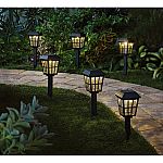 6-Count Mainstays Solar Powered Black Square Design LED Path Light, 5 Lumens $9.20