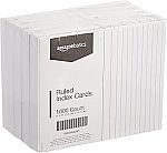 1000-Ct Amazon Basics 3" x 5" Ruled Lined Index Cards $6.61