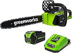 Greenworks 40V 16" Brushless Cordless Chainsaw with Battery $134