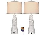 AUZONIMICS Trapezoidal Table Lamps with Dual USB Charging Ports, Set of 2 $30