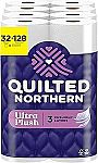 64 Mega Rolls Quilted Northern Ultra Plush Toilet Paper + $15 Credit $52.65