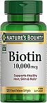 120 Ct Nature's Bounty Biotin 10,000 mcg, Rapid Release Softgels $5.55