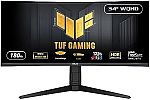 ASUS TUF Gaming 34” QHD 1500R Curved Monitor (VG34VQL3A) $249.99