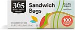 100-Count 365 by Whole Foods Sandwich Storage Bag $3.60