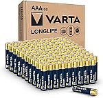 VARTA Longlife AAA Batteries (100 Pack) $13.54