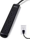 Philips 6 Outlet Surge Protector Power Strip with 4' Braided Power Cord $7