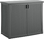 Suncast Outdoor Storage Cabinet with Pad-Lockable Doors $109.59