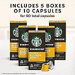 50-Count Starbucks by Nespresso Original Line capsules $20