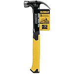 DeWalt 16 oz Smooth Face Curve Claw Hammer 11.75 in. Steel Handle $14.99