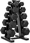 150-Lb CAP Barbell Dumbbell Set with Rack $128