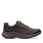 Clarks Men's Wave 2.0 Vibe Brown Oiled Leather Active Sneakers Shoes $49.99