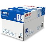 10 Reams Staples Multiuse Copy Paper 20 lbs $38