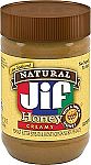 16-Oz Jif Natural Creamy Peanut Butter Spread w/ Honey $2.18