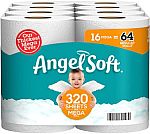 16-Pack Angel Soft 2-Ply Bathroom Tissue Mega Roll $8.54