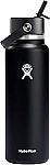 40-Oz Hydro Flask Wide Mouth Flex Straw Insulated Water Bottle (Black) $28.97