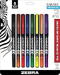 8-Pack Zebra 0.8mm Pen Sarasa Fineliner Marker Pen (Assorted Colors) $4