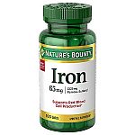 100-Count Nature's Bounty Iron Tablets (65mg) (2 for $4.50)