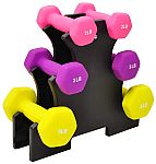 20-Pound Signature Fitness Colored Neoprene Coated Dumbbell Set w/ Stand $32.49