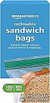 100ct Amazon Basics Sandwich Double Zipper Storage Bags $2.15