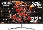 AOC Q32G11ZNE 32" QHD Frameless Gaming Monitor $199.99