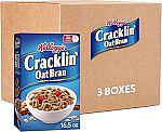 3 x 16.5 oz Kellogg's Cracklin' Oat Bran Breakfast Cereal $11.12