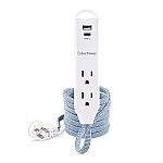 5' CyberPower 3-Outlet Surge Protector Braided Extension Cord $6