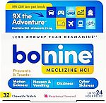 32 Count Bonine Non-Drowsy Motion Sickness Relief - Chewable Tablets $7.95