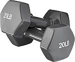 Amazon Basics Vinyl Coated Dumbbell Hand Weights 20 Pounds, Pair $28.49