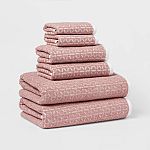 6-Piece Threshold Boho Bath Towels & Washcloths Set $14.40