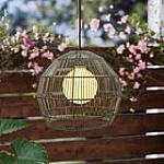 16.3" Better Homes & Gardens Outdoor Woven Pendant Hanging Lantern w/ Remote $15.80