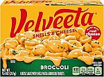 9.4 Oz Velveeta Shells & Cheese Broccoli with Shell Pasta, Cheese Sauce & Broccoli Florets $0.99