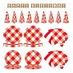 Red Buffalo Plaid Birthday Party Tableware and Decoration Kit for 20 Guests $2.78