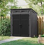 Suncast 6' x 5' Modernist Black Lean-to Resin Storage Shed (Floor Included) $499