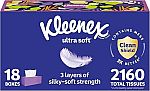 18-Pack 120-Count Kleenex Ultra Soft Facial Tissues $20