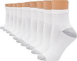 10-Pair Hanes Women's Ankle Cushioned Moisture-Wicking Socks $6.39