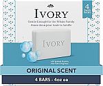 4-Count 4 Oz Ivory Gentle Bath Bar Soap $1.87 and more