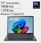 Acer Aspire 14 AI Copilot+ Laptop: Core Ultra 5 226V, 16GB, 1TB $449.99