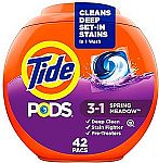 42-Count Tide PODS Laundry Detergent Pacs (Spring Meadow) 4 for $27.20