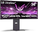 LG 34G600A-B 34" Ultragear WQHD Curved Gaming Monitor $299.99