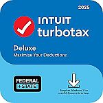 TurboTax Desktop Deluxe 2025, Federal & State Tax Return [Download] $45.99 and more
