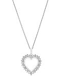 Macy's Diamond Heart 18" Pendant Necklace (1/10 ct. t.w.) $30 ( 85% Off)