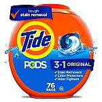 76-Ct Tide PODS Liquid Laundry Detergent Pacs $5