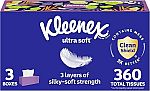 3-Pack 120-Count Kleenex Ultra Soft Facial Tissues $4.50