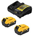 2-Pack DEWALT 20V 5.0 Ah Lithium-ion Battery + 2 Bonus Free Tools $299