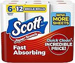 6 Double Rolls Choose-A-Sheet Scott Paper Towels $6.50