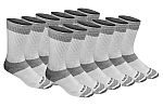 12-Pack Dickies Men's Dri-tech Moisture Control Cushion Crew Socks $12.98